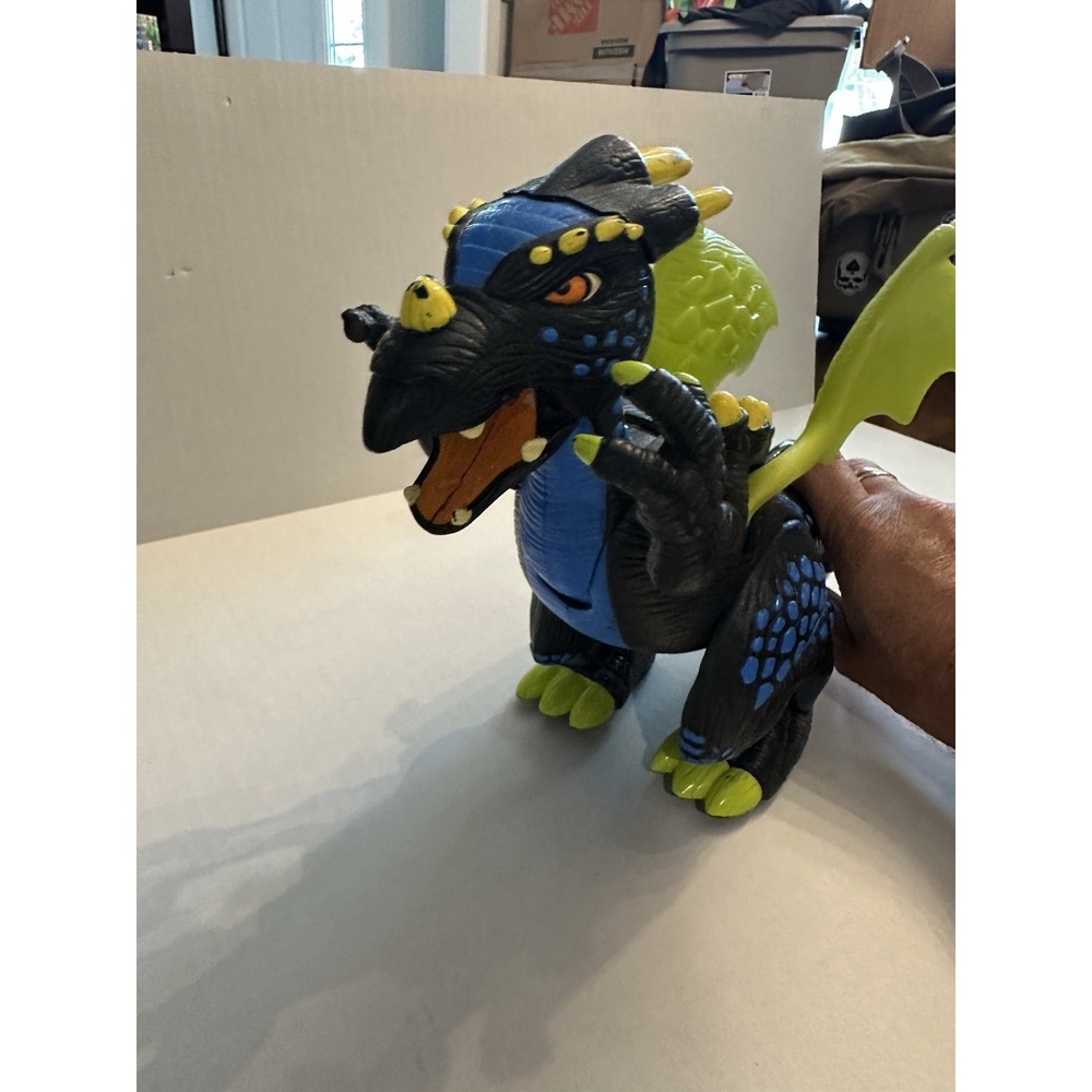 Mattel Roaring Dinosaur Trigger Action 2005 Blue Green Yellow - Picture 8 of 8